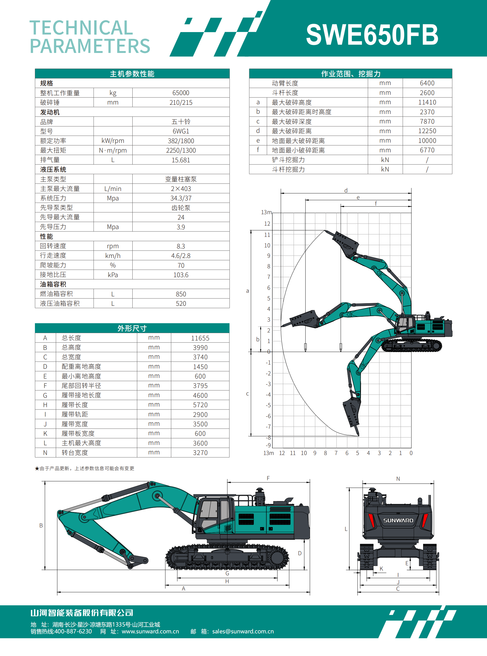 SWE650FB 大型挖掘机